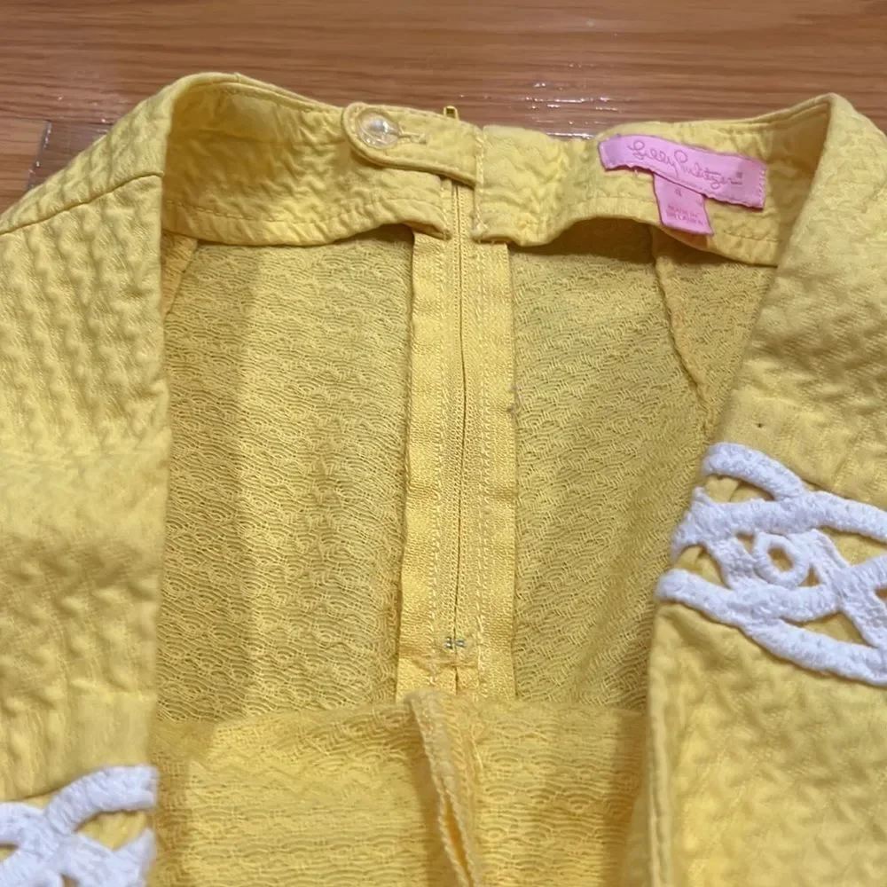 Lilly Pulitzer Lisa short yellow white lace size 4. - Picture 3 of 9